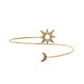 American Personalized Alloy Gold Plating Zircon Sun Moon Shape Adjustable Slim Arm Cuff Bracelets