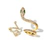 Animal Ear Clip Gold Snake Earrings Retro Ear Bone Crystal Snake Shaped Stud Earrings for Women