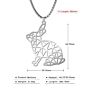 Animal Series Pure Hollow Geometric Stainless Steel Bunny Silver Pendants for Necklace Men