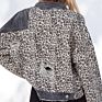 Apparel Leopard Pattern Stitching Corduroy Autumn and European and Beautiful Ladies Denim Jacket Women Coat