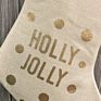 Arrived Christmas Candy Gift Bags Decoration Clothes Socks Linen Gilding Holly Jolly Christmas Stocking