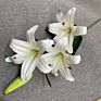 Artificial Easter Lily Flower Artificial Tiger Lily Bouquet with Greenery Stargazer Lilies for Home Decoration