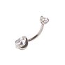 Astm F136 Implant Grade Titanium Internally Threaded Prong Set Belly Ring Body Jewelry