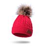 Autumn and All-Match Children's Warmth and Cute Big Hair Ball Curled Twist Baby Wool Knitted Hat
