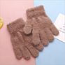 Autumn and Plush Knitted Gloves Solid Color Fleece-Lined Thickened Children's Gloves
