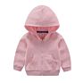 Autumn and Zipper Hooded Boy's and Girl's Children's Sweater with Fleece Pure Color Zipper Hoodies for Kids Children