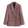 Autumn Ladies Jacket British Style Pattern Double-Breasted Suit Jacket Women