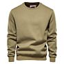 Autumn round Neck Bottoming Shirt Trend Men's Solid Color Pullover Basic Sports Sweater Patch Coat