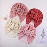 Autumn Soft Warm Beanies Photography Props Infant Headwraps Baby Hats Solid Faux Cashmere Hat Turban with Bows