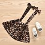 Autumn Toddler Girls Clothing Set Long Sleeve Top + Leopard-Print Suspender Skirt Set Clothing for Kids