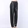 Autumn Vintage Draswtring Gothic Pu High Waist Faux Leather Casual Streetwear Trousers Women Jogger Pants