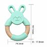 Baby Easy to Hold Cute Animal Shape Wood Teether Rabbit for Bunny Teether Toy