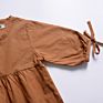 Baby Girl Baby Pure Color Bow Sleeve Pleated Skirt Dress