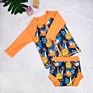 Baby Girl Print Baby Swimwear Suit Long Sleeve Shirts and Pants Swim Diaper, Baby Swimdress Easy to Wear