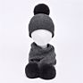 Baby Hat Sets Children Real Big Fur Pom Pom Beanie Wool Cashmere Knitted Kids Hat and Scarf Set