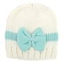 Baby Knitted Hat with Color Matching Bowknot Hat, Baby Warm Cap