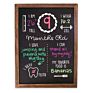 Baby Monthly Milestone Wood Framed Chalkboard 12" X 16"