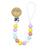 Baby Pacifier Clip Newborn Teether Diy Food Grade Silicone Bead Wooden Animal Bracelet Infant Chewing Teething Toys