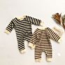 Baby Romper Newborn Clothes Cute Quantity Autumn Cotton Unisex Stripe Style Snap Button Romper