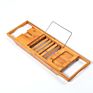 Bamboo Bathtub Caddy Tray Extendable Bath Tray Wooden Tub Caddy Holding Book, Tablet Phone Tray Glass Holder