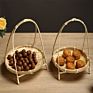 Bamboo Eco-Friendly Hand-Woven Multi-Layer Refreshment Trays and Fruit Trays for Hotels, Parties, and Households