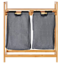 Bamboo Laundry Hamper with Dual Compartments