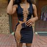 Bandage Women 2 Piece Sets Sleeveless Party Club Hollow Out Slim Crop Top and Skirt Suit Two Piece Skirt Set