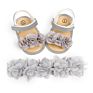 Barefoot Newborn Infant Shoes Toddler Flowers Prewalker Headband Kids Pu Soft Sole First Walker Baby Girls Sandals Floral