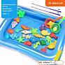 Beach Kids Plastic Lightfish Fishing Rods Glow Fish Magnetic Fishing Game Set for Children