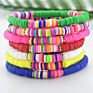 Beach Style Colorful Friendship Bracelet Teen Girls Cute Handmade Rubber Disc Bead Polymer Clay Bracelets Bangles Jewelry