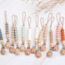 Beech Beads Mixed Silica Abacus Beads Baby Pacifier Clip Holder Pacifier Clips
