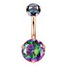 Belly Bar CZ Round Prong Set Navel Ring Body Piercing