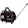 Black & Red Rolling Wheels Pet Carrier Travel Trolley Cat Bag
