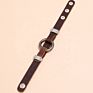 Black Cowhide Leather Bracelet for Men Jewelry