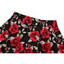 Black Rose Printed Floral Skirt High Waist Women Cotton 50S 60S Punk Flare Retro Vintage Skirt Vd0020