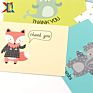 Blank Design Thank You Cards Envelope Notes Cute Animal Baby Shower Greeting Card