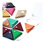 Blank Keychain Purse Triangle Pu Leather Snap Coin Pouch