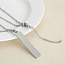 Blank Vertical Bar Necklace Jewelry Name Bar Necklace Personalized Engraved Letter, Date Bar Necklace for Men Women