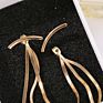 Blasts Korean Temperament Gold Color Long Metal Fringe Earrings