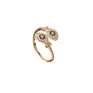Blue Zirconia Turkish Evil Eyes Open Ring Adjustable Rose Gold Plated Double Evils Eyes Finger Ring