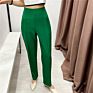Bmurhmza Pants Spring Style Women's Wear Temperament All-Match Solid Color High-Waist Pleated Pants Za
