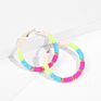 Bohemian Flat round Polymer Polymer Clay Loose Spacer Beads Women Circle Hoop Earrings Statement Jewelry Gift Accessories