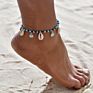 Bohemian Handmade Braided Turquoise Bead Sea Shell Ankle Bracelet Natural Cowrie Shell Anklet
