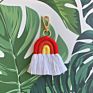 Boho Colorful Cute Gift Handmade Cotton Mini Rainbow Macrame Key Chain Keychain