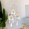 Boho Wooden Beads Rainbow Wall Hanging Children Kids Room Baby Nursery Decoration Macrame Rainbow Decor