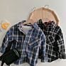 Boys Shirts Plaid Black Blue Casual Kids Tops Children's Clothes