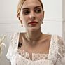 Brass 18K Gold Plated Padlock Lock Drop Earring Dangle Hoop Earrings Jewelry Women