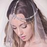 Bridal Headband Rhinestone Wedding Hair Chain Headpiece Accessories for Women Boho Forehead Head Chain Jewelry