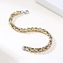 Byzantine Chain Bracelet Stainless Steel Link 18K Gold Silver Black Hip Hop Bracelet for Men Gentlemen