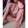 C1 Ladies Autumn 2Pcs Ribbed Sweaters Crop Top Pants Suits Loose Cozy Casual Women Lounge Wear Sets